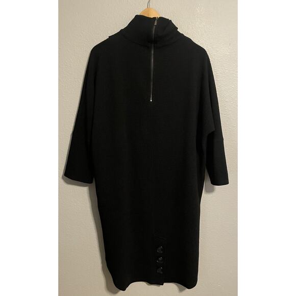 Joseph Ribkoff Womens Wrap Tunic Size 6 Black Stretch High Low Hem Style 183322 - Picture 3 of 9